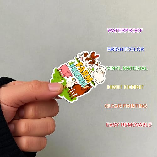 Calcomanías impermeables de vinilo con diseños de vacas y cerdos, lote de 100 stickers 5