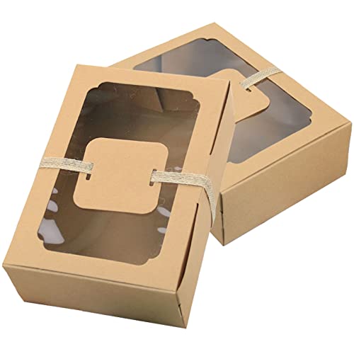 Allbusky 24PCS Paper Bakery Boxes with Window, Cake Boxes