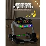 Music and Lights Baby Walker with Wheels, 6 in 1 Baby Activity Center w/Ergonomic backrest Design, Baby Walkers for Boys w/Foot Pads, Music Bouncer Walkers for Boys Girls Babies 6-18 Months, Black - Image 3