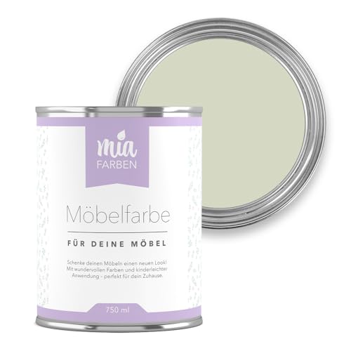 miafarben Möbelfarbe für Holz 750ml, Kreidefarbe, Möbellack ohne schleifen, Kreidelack (Mildes Lichtgrün)
