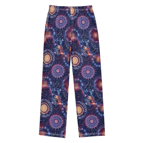 Pajama Pants Lounge Sleep PJ Bottoms Sleepwear Elastic Waist Drawstring S Starry Sky Mandala Tie Dye