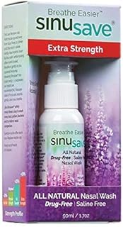 Sinusave Extra Strength / All-Natural, Drug Free, Nasal Wash & Allergy Spray / Sinus Spray for Fast Relief from Nasal Congestion / 1.7 FL OZ - 70% More Sprays as Other Leading Brands!