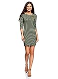 Longitud: Mini oodji Ultra Mujer Vestido de Punto a Rayas, Verde, ES 34 / XXS