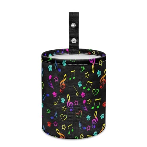 Image of Colorful Music Notes Cute Car Trash Can Seat for Car Front Seat, Back Seat, Floor, Headrest, Rubbish Bin Car Accessories Interior Universal