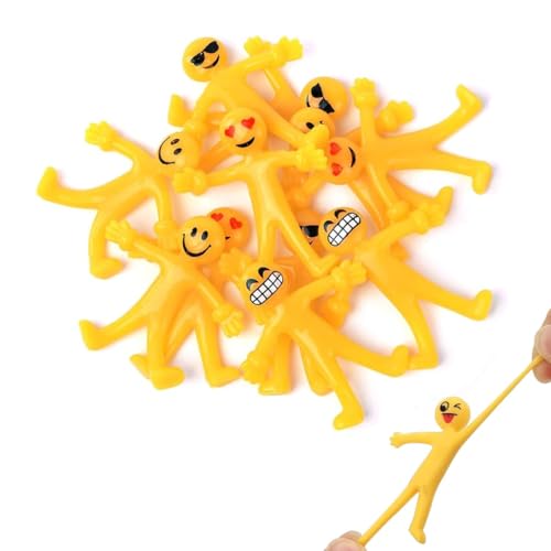 KEWUF 30pcs Jouets Extensibles Petit Bonhomme Jaune, Anti Stress Jouet, Jouet Élastique en Caoutchouc Doux et Souriant, Jouets Extensibles pour Enfants...