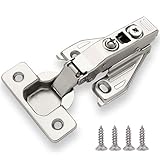 DecoBasics (50 PCS) Full Overlay Soft Close Cabinet Hinges for Kitchen Cabinets - 105° Face Frame Concealed Cabinet Door Hinge -3 Way Adjustability -Clip on Plate & Matching Screw 4 Easy Installation
