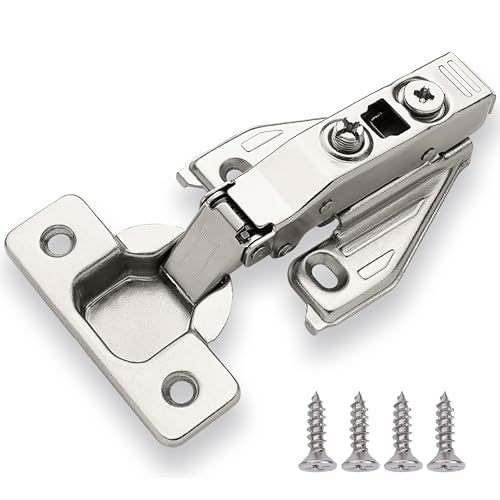DecoBasics (50 PCS) Full Overlay Soft Close Cabinet Hinges for Kitchen Cabinets - 105° Face Frame Concealed Cabinet Door Hinge -3 Way Adjustability -Clip on Plate & Matching Screw 4 Easy Installation