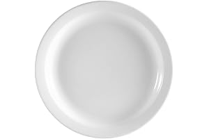 CAC China NCN-8 Clinton Narrow Rim 9 Inch Super White Porcelain Plate