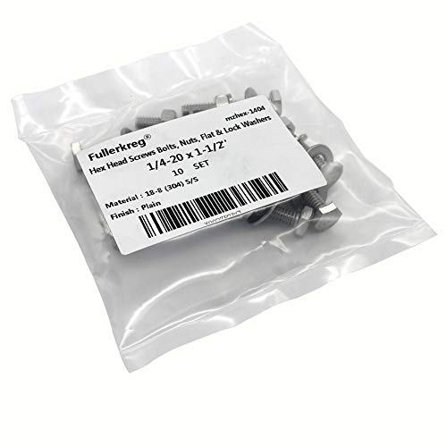 Fullerkreg 10 Sets) 1/4-20X1-1/2 Inch Stainless Steel Hex Head Screws Bolts, Nuts thumb #6