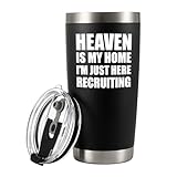 Panvola Heaven Is My Home I'm Just Here Recruiting Funny Christian Gifts for Women Men Pastor Gifts from Churchmate Minister Vacuum Insulated Tumbler with Lid and Straw (Black, 20 Ounces)
