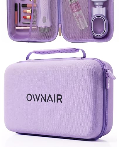 Image of Ownair Hot Air Brush Travel Case - Purple Hard Shell Organizer Bag & Storage Pouch, Portable Shockproof & Splash-Resistant Carry Case for Hair Styling Tools
