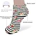 LITPUZC Women's Fashion Ankle Socks Funny Running Low Cut Socks Black And White Striped Flamingo No Show Athletic Sock Soft Breathable Crew Sock 5 Pairs