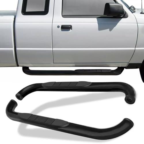 Barras de estribo negras 3 pulg para F0rd Ranger 1998-2011