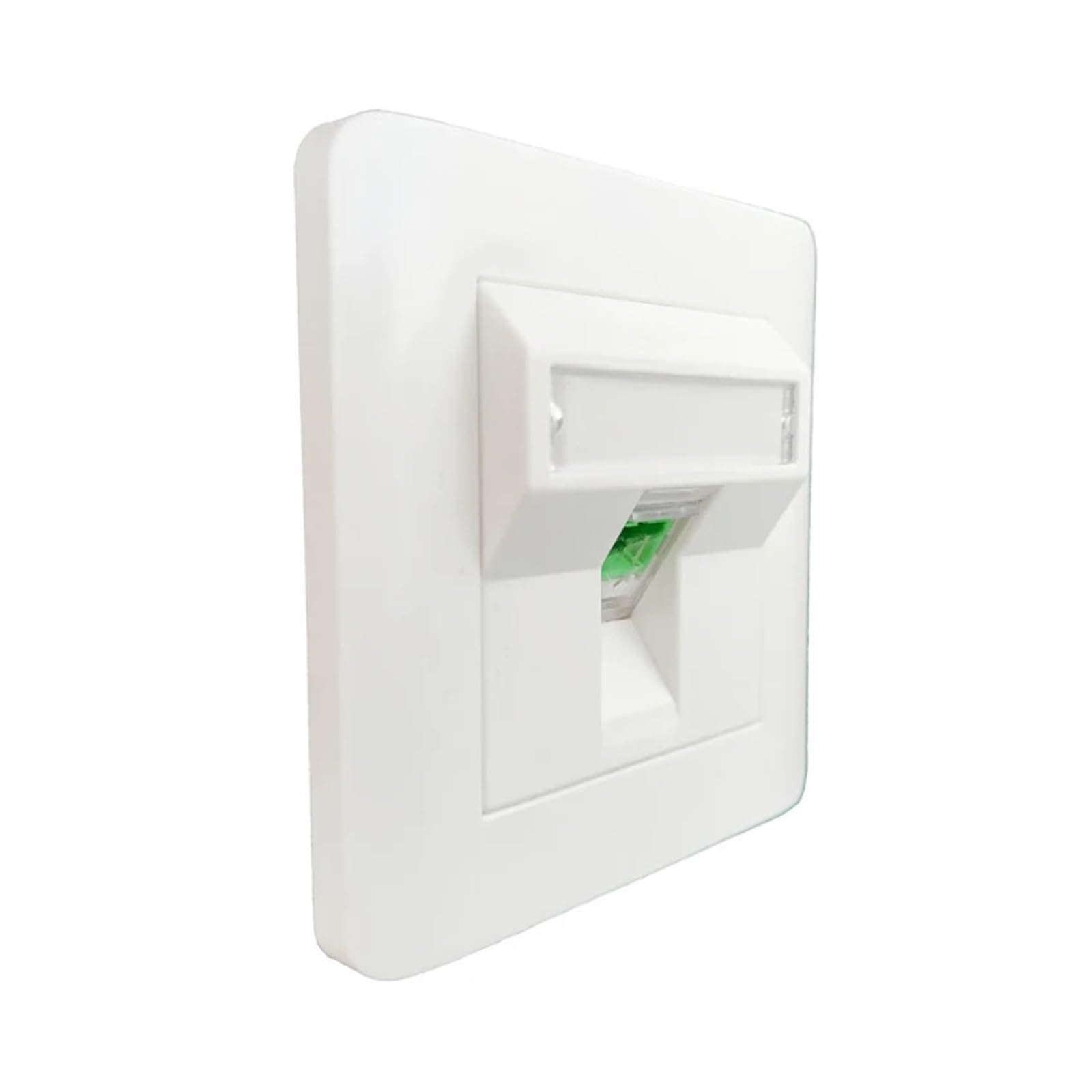 Plaque murale blanche coudée for fibre optique SC, prise réseau fibre optique, coupleur LAN SC simplex 86 x 86 mm(1 Port SC APC)