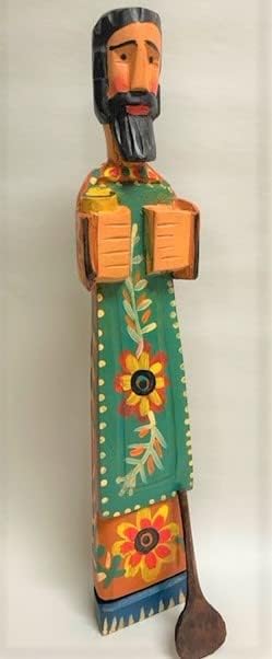 Altiplano Large San Pasqual Kitchen Saint - 15" Tall Hand Carved, Made in Guatemala