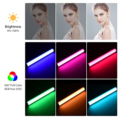 Andoer RGB Videoleuchte Lichtstab, Handheld Lichtstab Fotografie 2500K-9600K Dimmbare mit 21 Lichteffekten Magnetische… – Bild 4