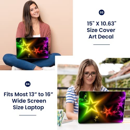 Image of LSS Laptop 15 15.6 Skin Cover with Colorful Night Stars Pattern for HP Dell Lenovo Apple Asus Acer Compaq - Fits 13.3 inch 14 inch 15.6 inch 16 inch (2 Wrist Pads Free)