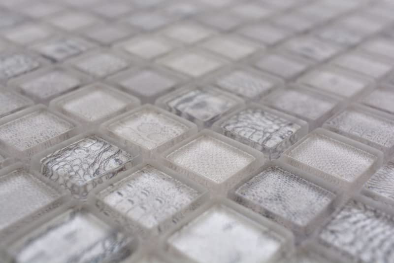 Mosaico in vetro bianco lucido Africa parete cucina bagno doccia MOS68-WL14_f