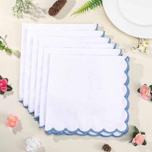 Servilletas de tela azul y blanco 18 x 18 pulgadas pack 6 miniatura 3