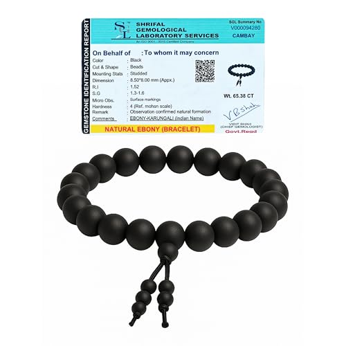 Image of Crocon Karungali Bracelet Original for Men & Women - Certified Natural Unpolished Black Ebony Wood | Karungali Kattai Bracelet | Spiritual Energy Accessory