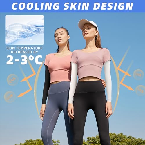 Image of BHYTAKI UV Sun Protection Arm Sleeves, UPF 50 Sports Cooling Arm Compression Sleeves for Men Women Teenager