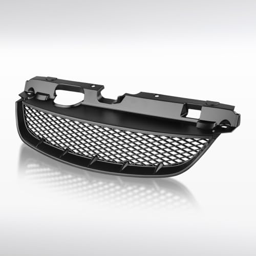 AUTOZENSATION Compatible with 2004-2005 Honda Civic 2/4 Dr Coupe Sedan, Matte Black Mesh Bumper Hood Grille Grill