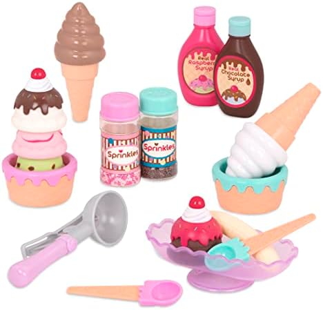 Battat – Comida de juguete – Juego de helados – Accesorios de cocina de simulación para niños – A partir de 3 años – Heladería Sweet Treats