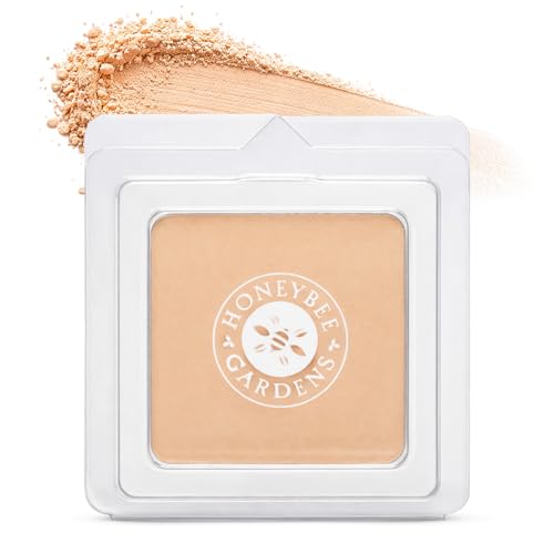 Honeybee Gardens Pressed Mineral Powder Foundation Refill – Luminous Light Warm Neutral, Adjustable Light Coverage Matte Pressed Powder Foundation, Made Without Talc Face Makeup, Luminous