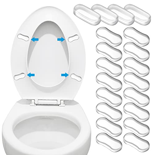 20 Pieces Universal Toilet Seat Bumpers, Silicone Rubber Lid Bumper Kit for Bidet Attachment With...