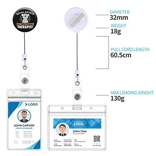 Koalafied Ot Badge Reels Holder Retractable Occupational Therapy Therapist Id Clip For Nurse Name Tag Card Cute Funny Fun Cool Nursing Doctor Medical Work Office Alligator Clip Gift Zjk138 #TOP2
