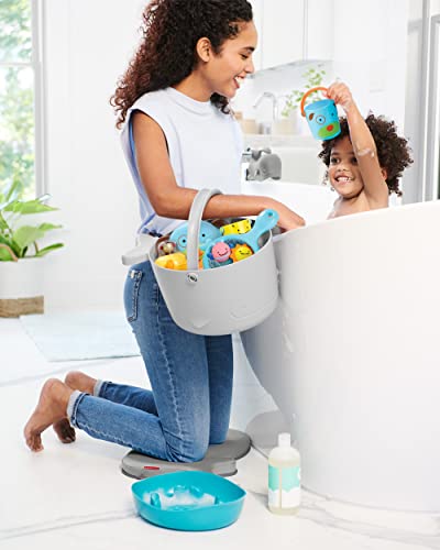 Image of Skip Hop Baby Bath Toy Filled Bucket, Bath Toy & Bucket Gift Set, Grey
