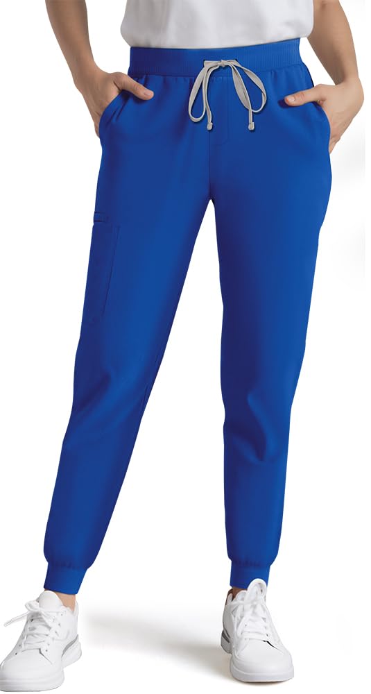 Dvoliaw Medical Scrub Pants for Women, Jogger Pants with 6 Pockets, Soft Womens Scrubs Pant Drawstring Mid-Rise Cargo Pants