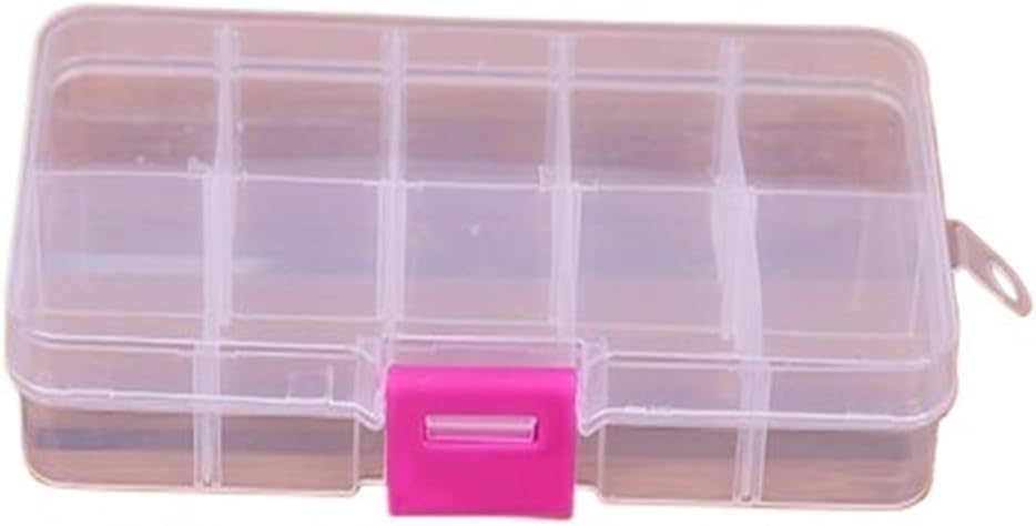1pcs Plastic 6/8/15 Storage Boxes Slots Adjustable Packaging Transparent Tool Case Craft Organizer Box Jewelry Accessories(2")