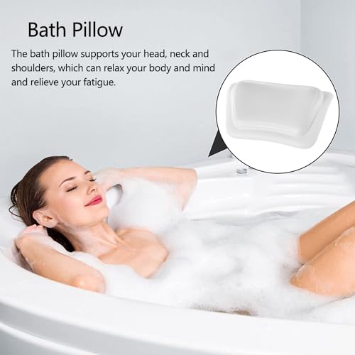 Koelaa Badekissen, Badewannenkissen Nacken mit Saugnäpfen - Wasserdicht & Ergonomisch für Maximale Entspannung - Anti-Rutsch Design, Schnell Trocknend - Ideal für Badewanne, Spa und Wellness - Weiß
