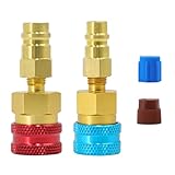 SUREPHON R1234YF Adapter, R1234yf to R134a Quick Coupler, High Low Side Conversion Kit for Car Auto AC Charging, R1234yf Refrigerant Air Conditioning System Hose Fitting