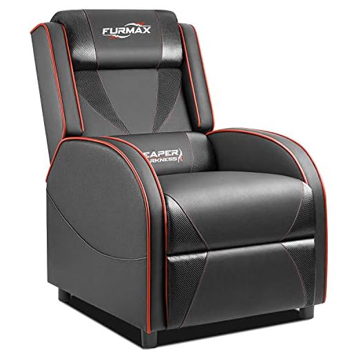 Furmax Gaming Recliner Chair Racing Style Single Ergonomic Lounge Sofa PU Leather Reclining Home Theater Seat for Living Room (Black)