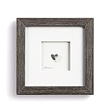 Forever Heart Gray and White 6 Inch Stone and Glass Framed Tabletop or Wall Art