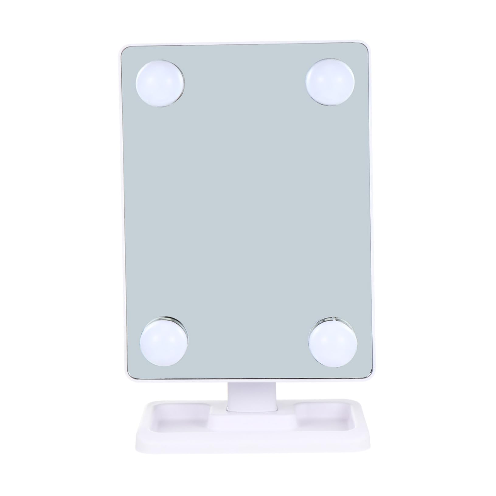 Miroir Lumineux LED sans Ombre pour Maquillage Réussi Miroir de Table Pivotant Blanc Coiffeuse