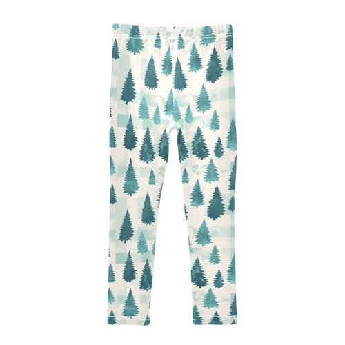 KLL Buffalo Plaid Christmas Trees Girls Athletic Leggings Soft Full Length Sweatpants Running2