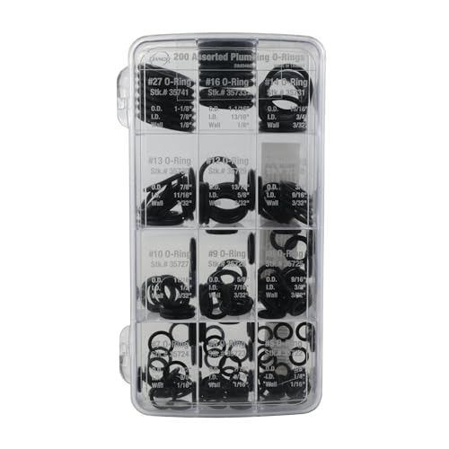 Danco Rubber O-Ring Kit, 200-Pieces, 12 Size Assortment, for Plumbing Seal Repair, Resists Chemicals and High Heat, (34443) by Danco - Image 7