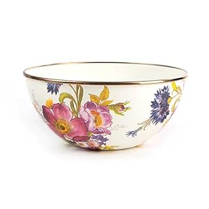 MACKENZIE-CHILDS White Flower Market Small Everyday Bowl