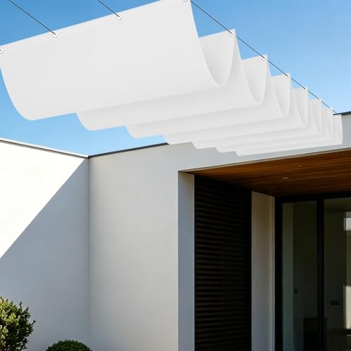 Voile ombrage rétractable vague 220 x 440 cm imperméable filet d'ombrage rectangle - 2
