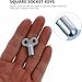 6Pcs Metal Radiator Valve Keys, Square Socket Bleed Hole Key, Plumbing Bleeding Key Air Plumbing Tool，Water Tap Switch Bleed Key Silver
