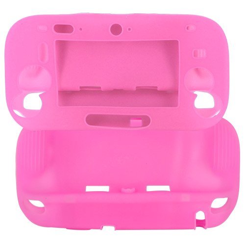 Skque Silicone Gel Protection Case Cover for Nintendo Wii U Gamepad, Pink