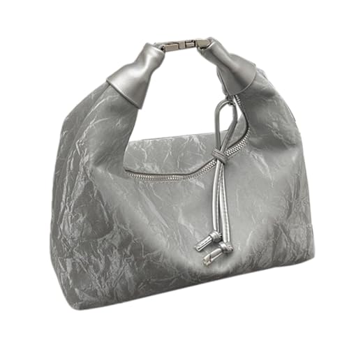 Sac à main en cuir PU pour dames avec poignée de nœud métallique noir