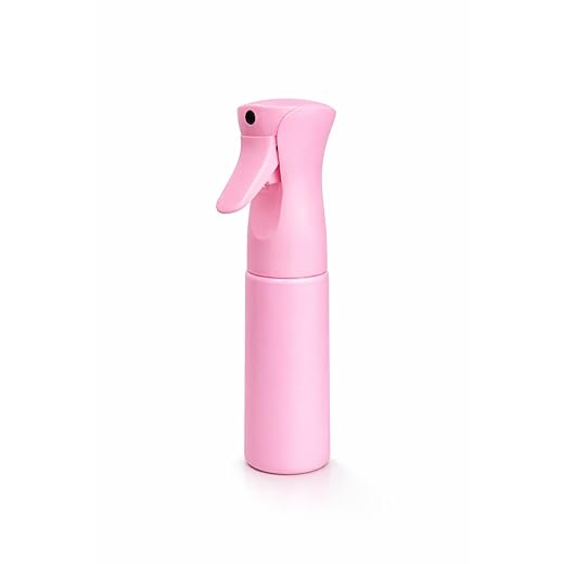 Hula Home Continuous Spray Bottle for Hair (10.1oz/300ml) Mist Empty Ultra Fine Plastic Water Sprayer – For Hairstyling, Cleaning, Salons, Plants, Essential Oil Scents & More - Black