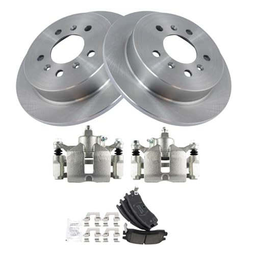 Image of TRQ Rear Brake Pad and Rotor Set Ceramic Solid Rotors Calipers | For 2008-2009 Buick LaCrosse 2006-2010 Chevrolet Impala 2006-2007 Monte Carlo