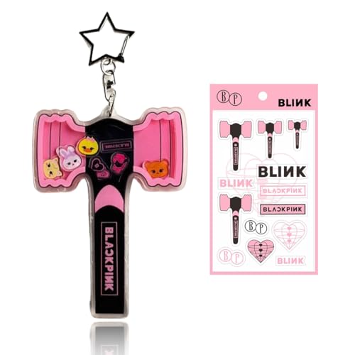 DEFGNOP Set de llavero y pegatina de Blackpink, Blackpink Merch para fans de Kpop para las fans
