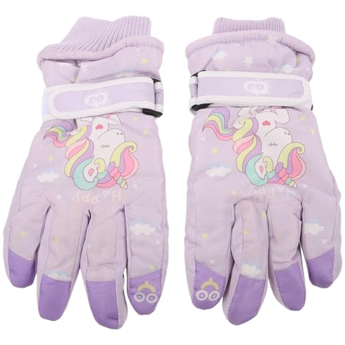 Gants de ski fille et garçon coupe-vent chauds pour neige