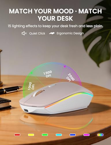 Image of Wireless Keyboard and Mouse Combo, RGB Backlit, Rechargeable & Light Up Letters, Full-Size, Soft Typing, Sleep Mode, 2.4GHz Quiet Keyboard Set for Mac, Windows, Laptop, PC, Trueque KM42Pro